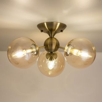 Люстра на штанге Citilux Томми CL102133, 3×E14 по 40 Вт, бронзовый/прозрачный