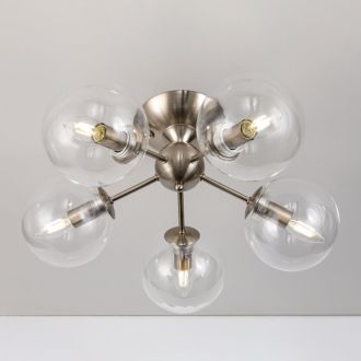 Люстра на штанге Citilux Томми CL102151, 5×E14 по 40 Вт, хром/прозрачный