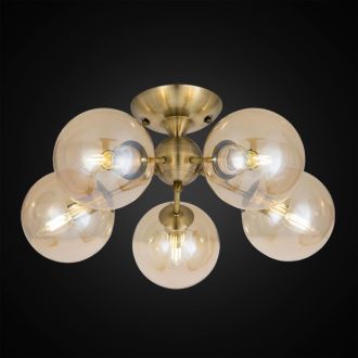 Люстра на штанге Citilux Томми CL102153, 5×E14 по 40 Вт, бронзовый/прозрачный