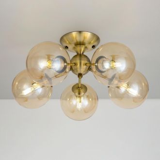 Люстра на штанге Citilux Томми CL102153, 5×E14 по 40 Вт, бронзовый/прозрачный