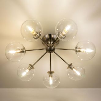 Люстра на штанге Citilux Томми CL102171, 7×E14 по 40 Вт, хром/прозрачный