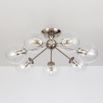 Люстра на штанге Citilux Томми CL102171, 7×E14 по 40 Вт, хром/прозрачный