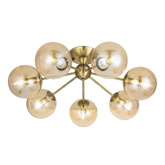 Люстра на штанге Citilux Томми CL102173, 7×E14 по 40 Вт, бронзовый/прозрачный
