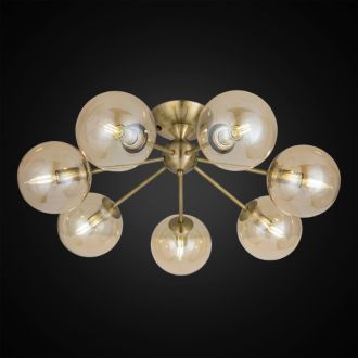 Люстра на штанге Citilux Томми CL102173, 7×E14 по 40 Вт, бронзовый/прозрачный