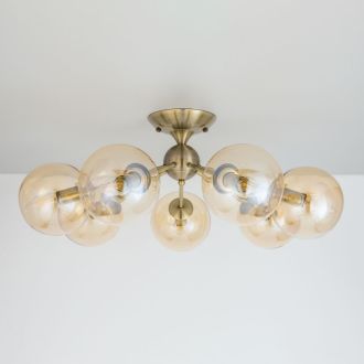 Люстра на штанге Citilux Томми CL102173, 7×E14 по 40 Вт, бронзовый/прозрачный