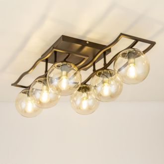 Люстра на штанге Citilux Бриз CL106265, 6×E14 по 60 Вт, коричневый/бежевый