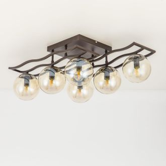 Люстра на штанге Citilux Бриз CL106265, 6×E14 по 60 Вт, коричневый/бежевый