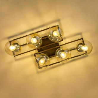 Люстра на штанге Citilux Бриз CL106265, 6×E14 по 60 Вт, коричневый/бежевый