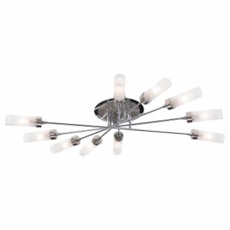 Люстра на штанге Citilux Хеликс CL109101, 10×E14 по 60 Вт, хром/белый