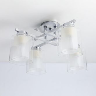Люстра на штанге Citilux Диез CL111140, 4×E27 по 75 Вт, серый/прозрачный