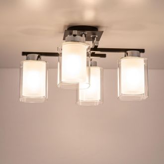 Люстра на штанге Citilux Диез CL111141, 4×E27 по 75 Вт, черный/прозрачный