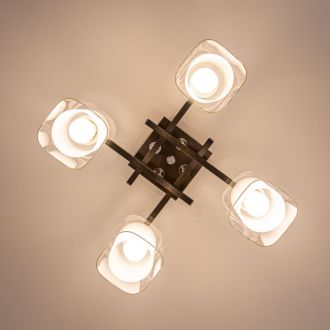 Люстра на штанге Citilux Диез CL111141, 4×E27 по 75 Вт, черный/прозрачный