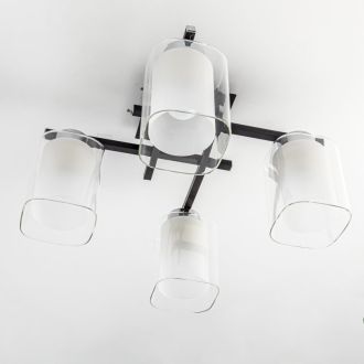 Люстра на штанге Citilux Диез CL111141, 4×E27 по 75 Вт, черный/прозрачный