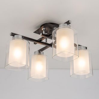 Люстра на штанге Citilux Диез CL111141, 4×E27 по 75 Вт, черный/прозрачный