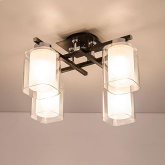 Люстра на штанге Citilux Диез CL111141, 4×E27 по 75 Вт, черный/прозрачный