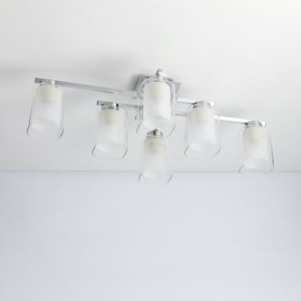 Люстра на штанге Citilux Диез CL111160, 6×E27 по 75 Вт, серый/прозрачный