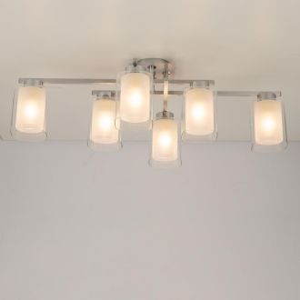 Люстра на штанге Citilux Диез CL111160, 6×E27 по 75 Вт, серый/прозрачный