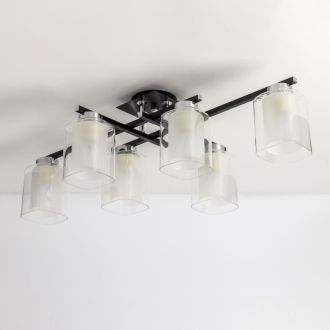 Люстра на штанге Citilux Диез CL111161, 6×E27 по 75 Вт, черный/прозрачный