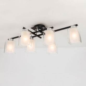 Люстра на штанге Citilux Диез CL111161, 6×E27 по 75 Вт, черный/прозрачный