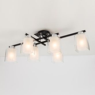 Люстра на штанге Citilux Диез CL111161, 6×E27 по 75 Вт, черный/прозрачный