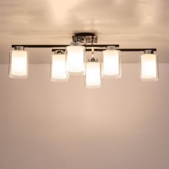 Люстра на штанге Citilux Диез CL111161, 6×E27 по 75 Вт, черный/прозрачный