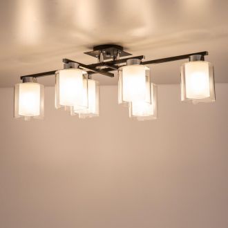 Люстра на штанге Citilux Диез CL111161, 6×E27 по 75 Вт, черный/прозрачный
