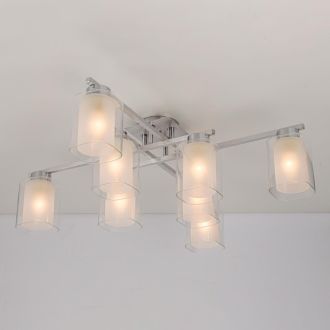 Люстра на штанге Citilux Диез CL111180, 8×E27 по 75 Вт, серый/прозрачный