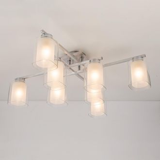 Люстра на штанге Citilux Диез CL111180, 8×E27 по 75 Вт, серый/прозрачный