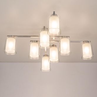 Люстра на штанге Citilux Диез CL111180, 8×E27 по 75 Вт, серый/прозрачный