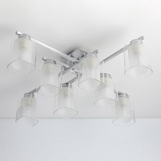Люстра на штанге Citilux Диез CL111180, 8×E27 по 75 Вт, серый/прозрачный
