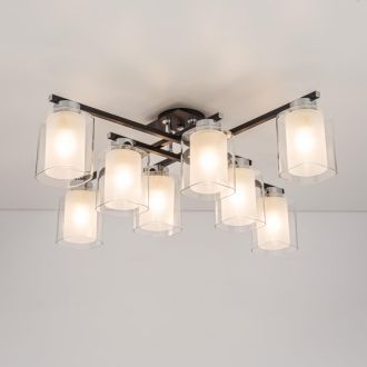 Люстра на штанге Citilux Диез CL111181, 8×E27 по 75 Вт, черный/прозрачный