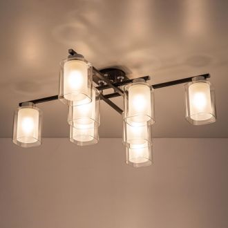 Люстра на штанге Citilux Диез CL111181, 8×E27 по 75 Вт, черный/прозрачный