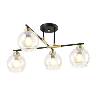 Люстра на штанге Citilux Анри CL124145, 4×E14 по 60 Вт, черный/прозрачный