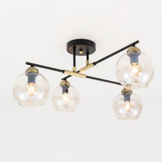 Люстра на штанге Citilux Анри CL124145, 4×E14 по 60 Вт, черный/прозрачный