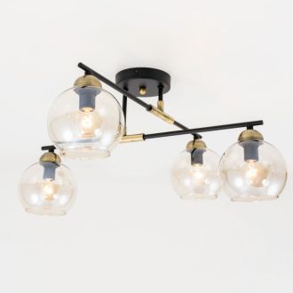 Люстра на штанге Citilux Анри CL124145, 4×E14 по 60 Вт, черный/прозрачный