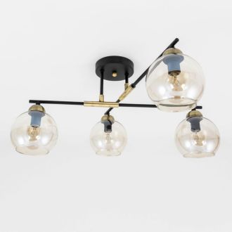 Люстра на штанге Citilux Анри CL124145, 4×E14 по 60 Вт, черный/прозрачный