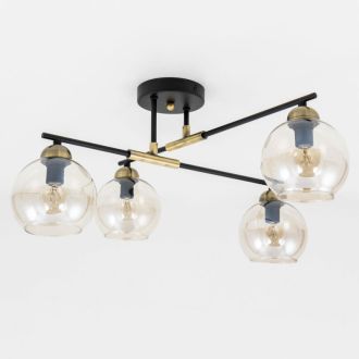 Люстра на штанге Citilux Анри CL124145, 4×E14 по 60 Вт, черный/прозрачный