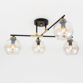 Люстра на штанге Citilux Анри CL124145, 4×E14 по 60 Вт, черный/прозрачный