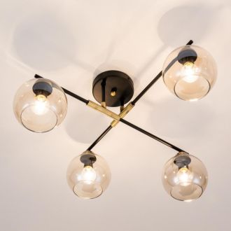 Люстра на штанге Citilux Анри CL124145, 4×E14 по 60 Вт, черный/прозрачный