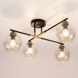 Люстра на штанге Citilux Анри CL124145, 4×E14 по 60 Вт, черный/прозрачный