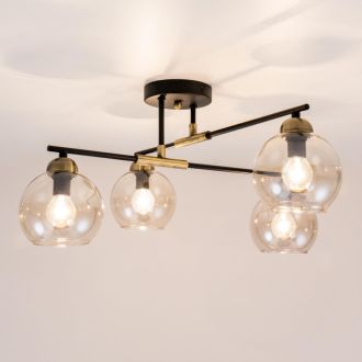Люстра на штанге Citilux Анри CL124145, 4×E14 по 60 Вт, черный/прозрачный