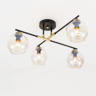 Люстра на штанге Citilux Анри CL124145, 4×E14 по 60 Вт, черный/прозрачный
