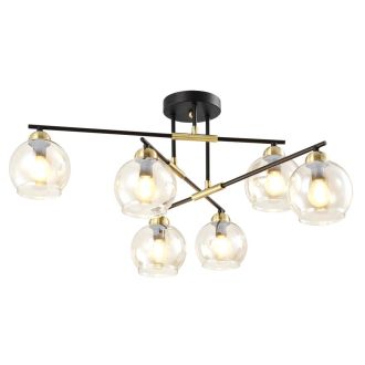 Люстра на штанге Citilux Анри CL124165, 6×E14 по 60 Вт, черный/прозрачный