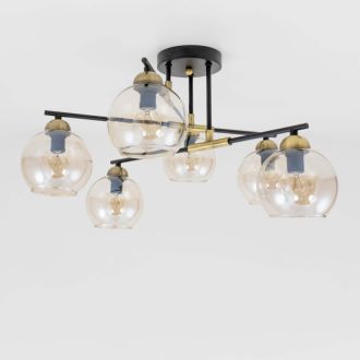 Люстра на штанге Citilux Анри CL124165, 6×E14 по 60 Вт, черный/прозрачный