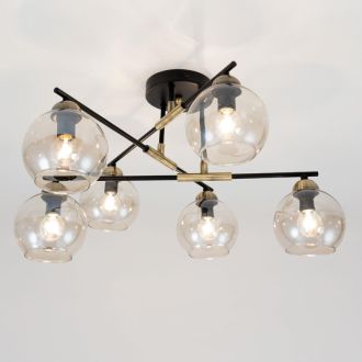 Люстра на штанге Citilux Анри CL124165, 6×E14 по 60 Вт, черный/прозрачный