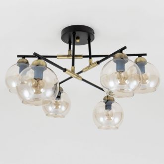 Люстра на штанге Citilux Анри CL124165, 6×E14 по 60 Вт, черный/прозрачный