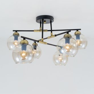 Люстра на штанге Citilux Анри CL124165, 6×E14 по 60 Вт, черный/прозрачный