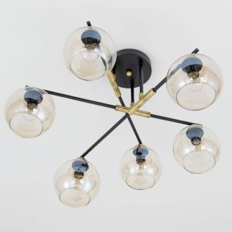 Люстра на штанге Citilux Анри CL124165, 6×E14 по 60 Вт, черный/прозрачный