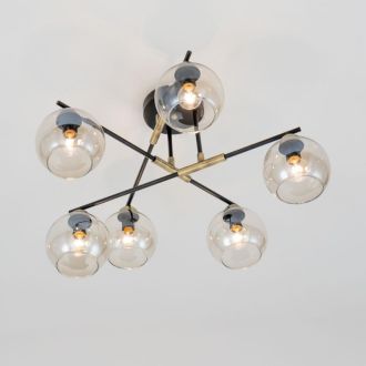 Люстра на штанге Citilux Анри CL124165, 6×E14 по 60 Вт, черный/прозрачный