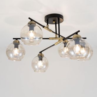 Люстра на штанге Citilux Анри CL124165, 6×E14 по 60 Вт, черный/прозрачный